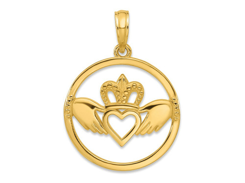 FJC Finejewelers 14 kt Yellow Gold Claddagh Circle Charm 20 x 18 mm GQD5231A