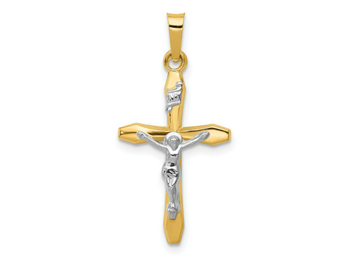 FJC Finejewelers 14 kt Two Tone Gold Polished INRI Crucifix Charm 28 x 14 mm GQXR1627C