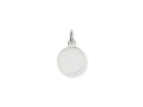 FJC Finejewelers 14 kt White Gold Personalized Plain .013 Gauge Round Engravable Disc Charm 19 x 13 mm GQXWM14313B