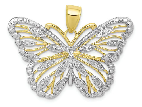 FJC Finejewelers 10k Yellow Gold with with Rhodium Butterfly Charm 10K4834W