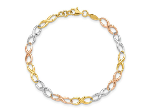 FJC Finejewelers 10 kt Tri Color Gold Tri-color Infinity Symbol Link Bracelet 7.5 Inches GQ10LF119875BH