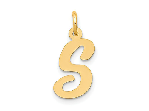 FJC Finejewelers 14 kt Yellow Gold Medium Script Letter S Initial Charm GQYC660SA