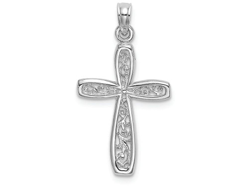 FJC Finejewelers 10k White Gold Cross with Filigree Center Charm 10K9149WAF