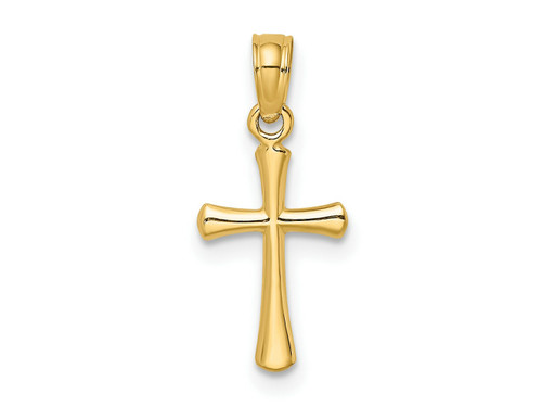 FJC Finejewelers 10 kt Yellow Gold Polished Beveled Cross with Round tips Charm 17 x 7 mm GQ10K8539W