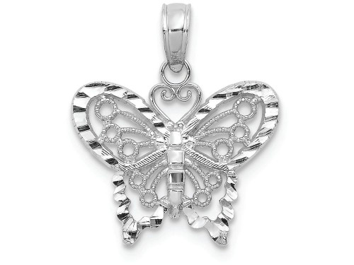 FJC Finejewelers 14k White Gold Bright Cut Butterfly Charm D4207WB