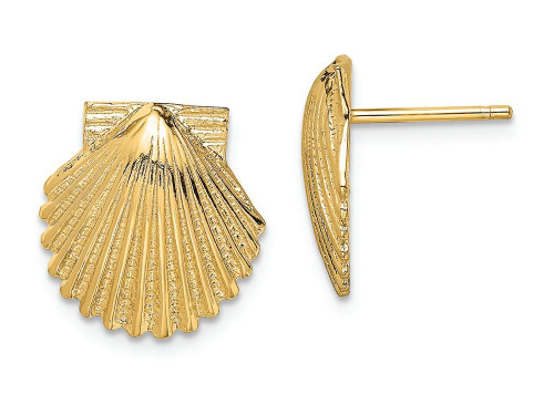 FJC Finejewelers 14k Yellow Gold Scallop Shell Post Earrings TE839A