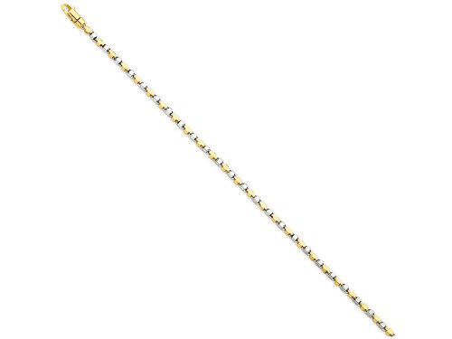 FJC Finejewelers 7 Inch 14k Yellow Gold Two-tone 2.5mm Fancy Link Chain Bracelet LK6957A