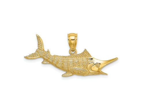 FJC Finejewelers 10 kt Yellow Gold 2-D Textured Marlin Fish Charm 12 x 31 mm GQ10K7443W