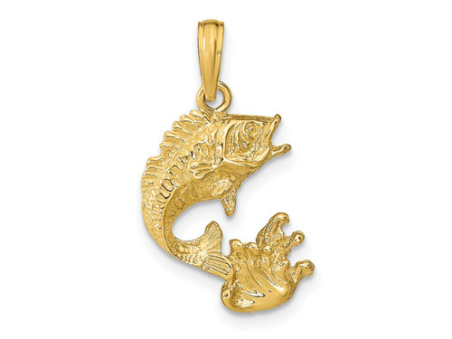 FJC Finejewelers 10 kt Yellow Gold Polished Bass Fish Charm GQ10K7439W