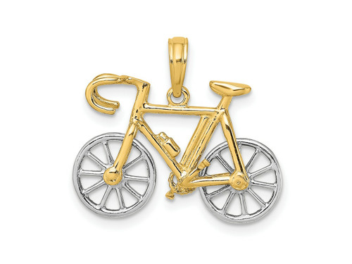 FJC Finejewelers 10 kt Two Tone Gold Two-tone 3-D Ten Speed Bicycle Charm 15 x 22 mm GQ10K9161BF