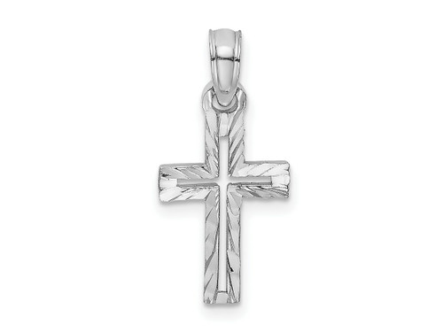 FJC Finejewelers 10 kt White Gold Themed Bright Cut Cross Charm 21.85 mm GQ10K8499WAF