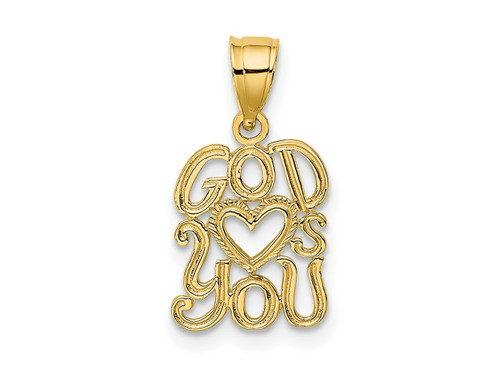 FJC Finejewelers 10 kt Yellow Gold GOD HEARTS YOU Charm 16 x 11 mm GQ10C4435W