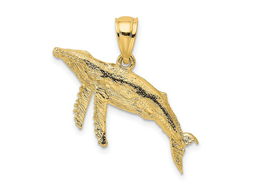 FJC Finejewelers 10 kt Yellow Gold 2-D Textured Whale Charm 13 x 18 mm GQ10K7447W