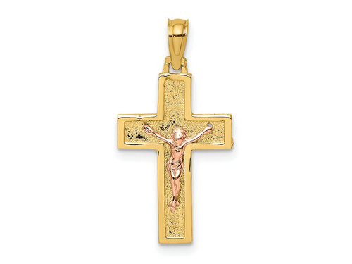 FJC Finejewelers 10 kt Two Tone Gold Two-Tone Latin Crucifix Charm 24 x 12 mm GQ10K9057BF
