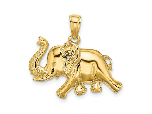 FJC Finejewelers 10 kt Yellow Gold 2-D Elephant Running with Raised Trunk Charm 21 x 25 mm GQ10K6458W