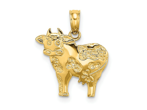 FJC Finejewelers 10 kt Yellow Gold 2-D Polished Playful Cow Charm 18 x 15 mm GQ10K6454W