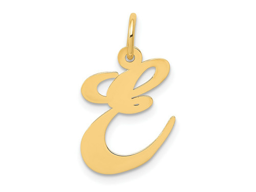FJC Finejewelers 14 kt Yellow Gold Medium Fancy Script Letter E Initial Charm GQYC652EA