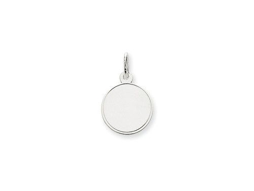FJC Finejewelers 14 kt White Gold Personalized Plain .011 Gauge Round Engravable Disc Charm 20 x 13 mm GQXWM14411B