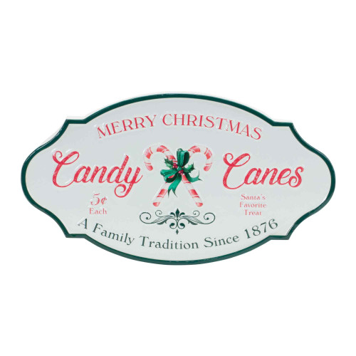 17.75" Merry Christmas Candy Canes Wall Sign