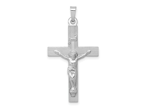 FJC Finejewelers 14 kt White Gold INRI Crucifix Cross Charm 37 mm x 20 mm GQXR503B