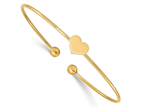 FJC Finejewelers 14 kt Yellow Gold Polished Heart Flexible Bangle 7 Inches x 8.05 mm GQDB712A
