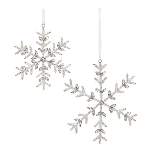 Club Pack of 12 Jeweled Snowflake Christmas Ornaments 8"
