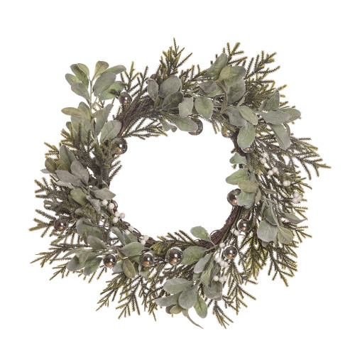 Evergreen with Detail Artificial Christmas Wreath, 22-Inch, Unlit