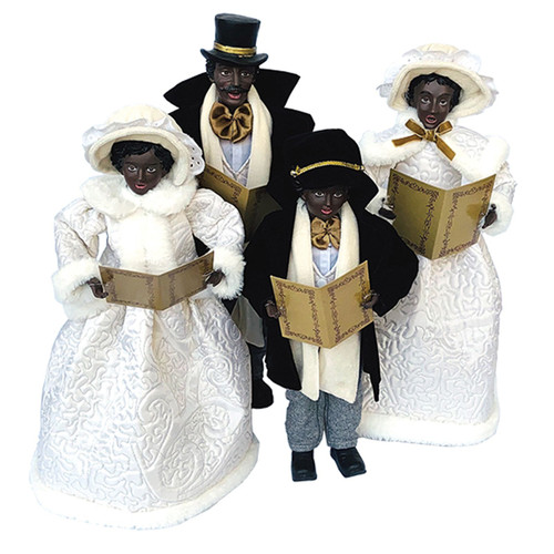 Set of 4 African American Splendor Carolers Christmas Figurines 18"