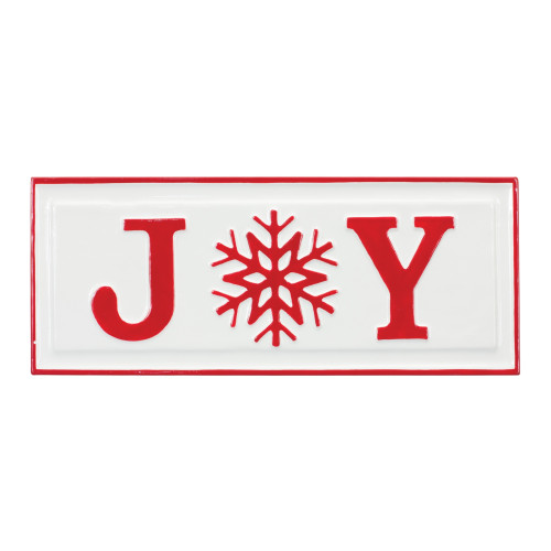 Set of 2 "Joy" Snowflake Christmas Wall Signs 15.75"