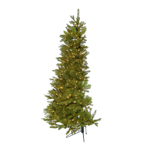 6' Pre-Lit PE Artificial Christmas Half Tree, Clear Lights