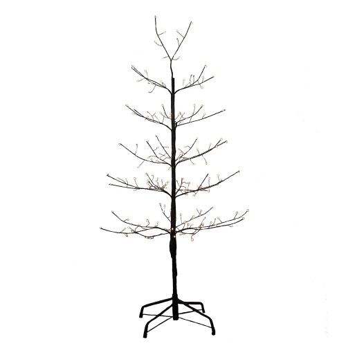 4' Pre-Lit Slim Twinkling Black Twig Artificial Christmas Tree, Cool White LED Lights
