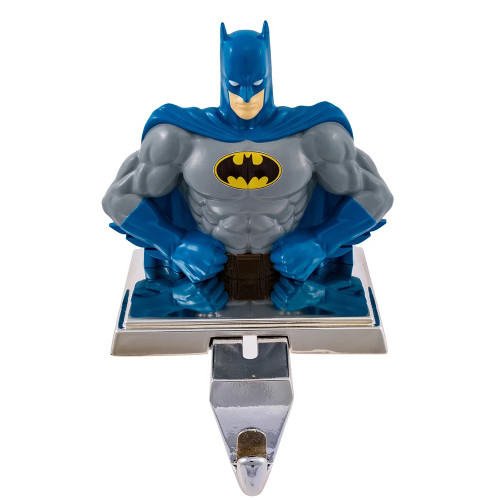 7.25" Gray and Blue Batman Christmas Stocking Holder