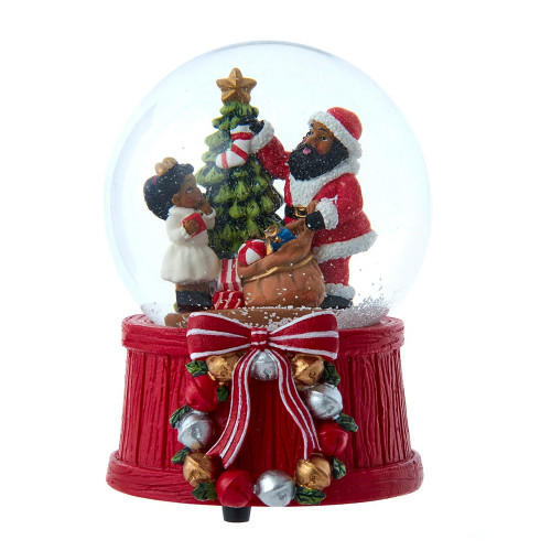 5.5" Wind Up Musical Santa Christmas Snow Globe
