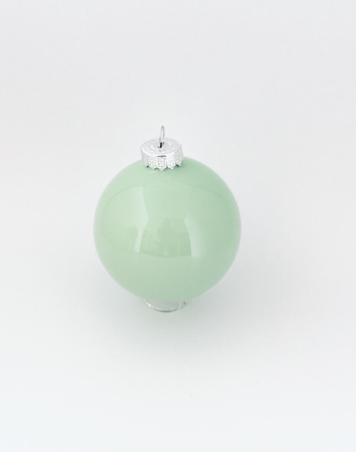 Pearl Finish Glass Christmas Ball Ornaments - 3.25" (80mm) - Aqua Blue - 8ct