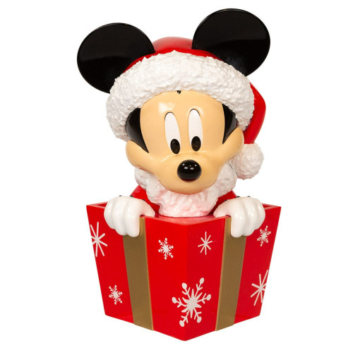 8" Mickey in Present Christmas Tree Topper, Unlit