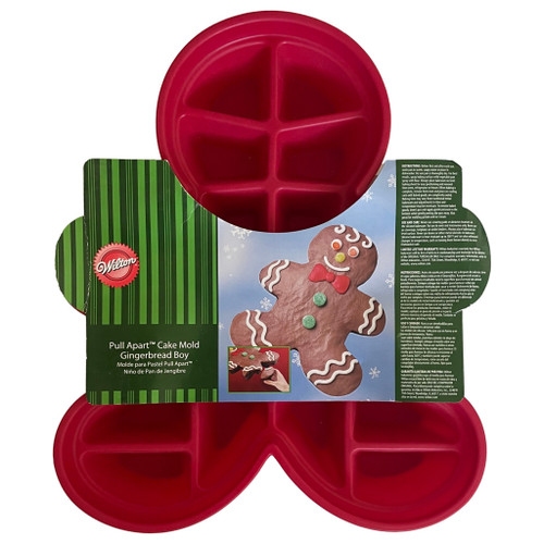 Wilton Gingerbread Boy Shaped Pull Apart Silicone Cake Baking Pan, Bake Mold