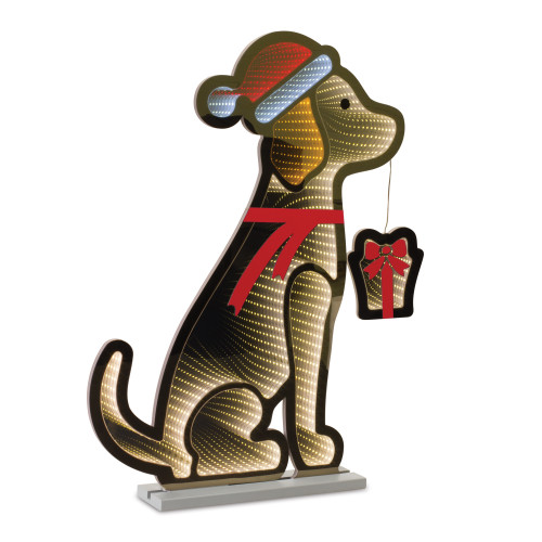 31.25" Infinity Lighted Dog Silhouette Christmas Tabletop Decoration