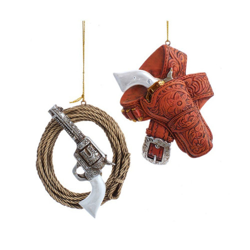 Club Pack of 12 Western Gun Christmas Ornaments 4"