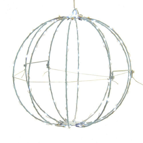 LED Lighted Superbright Hanging Christmas Sphere Decoration - 12" - Cool White Lights - 100 ct