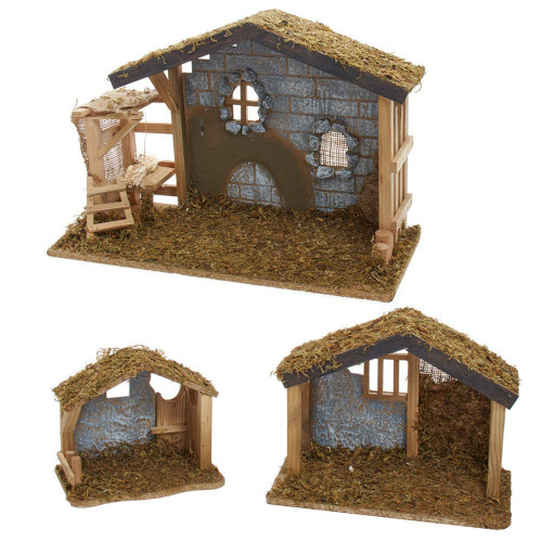 Nativity Stable Christmas Decoration - 18" - 3 Piece