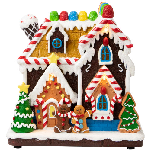 LED Lighted Gingerbread Christmas Candy House Village Display - 7"