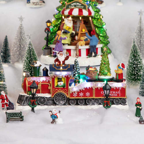 LED Lighted Animated & Musical Toy Shop Train Christmas Village