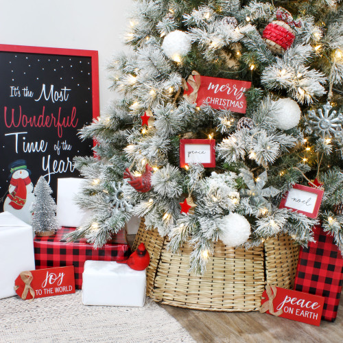 AuldHome Wicker Christmas Tree Collar (29-Inch), Basket Weave Large Willow Tree Skirt