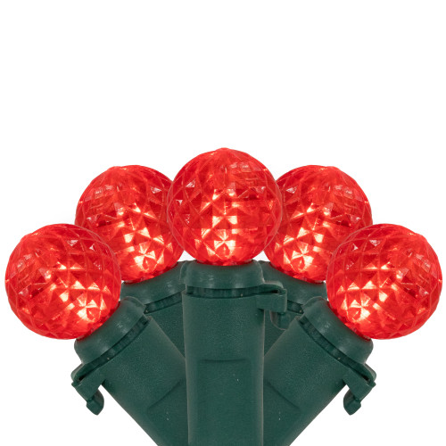 LED G12 Berry Christmas Lights - 16' Green Wire - Red - 50 ct