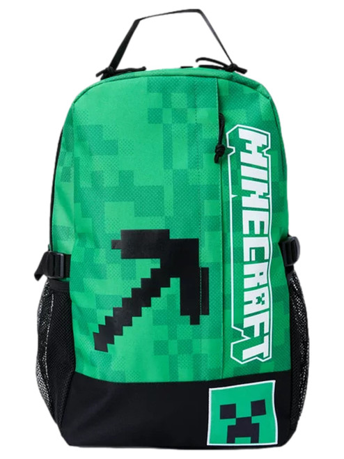Minecraft Pickaxe Creeper Unisex 18" Laptop Backpack, Green Black