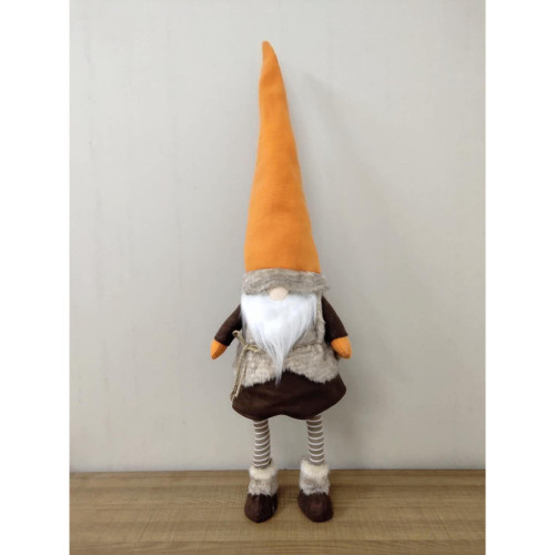 Villager Shaking Body Gnome Christmas Figurine - 30.5" - Brown and Orange