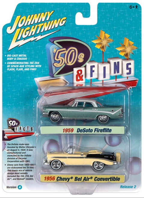 Johnny Lightning 1:64 1959 DeSoto Fireflite 1956 Chevy Bel Air 2Car Set Series A