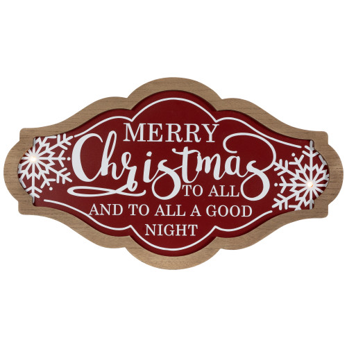 Lighted "Merry Christmas to All and to All a Good Night" Wall Sign - 18" x 10"