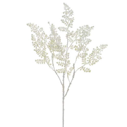 Glittered Maidenhair Fern Artificial Christmas Spray - 33" - White