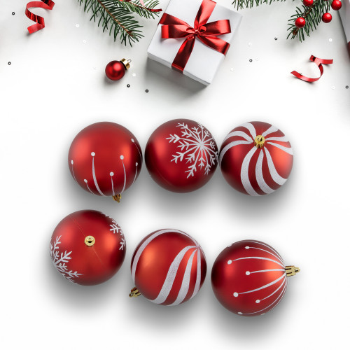 Matte Glittered Shatterproof Christmas Ball Ornaments - 3" (76mm) - 60ct